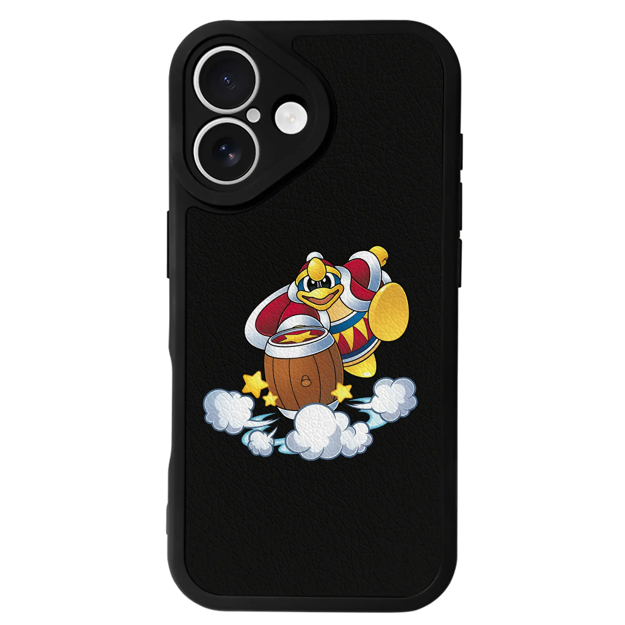 星のカービィ グッズ デデデ大王 - IPhone 16シリーズ対応 ・ シリコンスマホケース ・ レザー調 ・ 高精度フィット ・ 耐衝撃 ・ ワイヤレス充電対応 ・ 精密カット